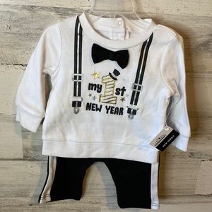 Baby Boy New Years Outfit Size 0-3 Months NEW